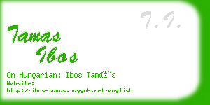 tamas ibos business card